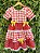 Vestido Junino Infantil Vermelho Xadrez com Corações e Laços - Imagem 8