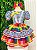 Vestido Infantil Festa Junina Xadrez Azul Marinho Colorido com Renda - Imagem 4