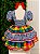 Vestido Infantil Festa Junina Xadrez Azul Marinho Colorido com Renda - Imagem 6