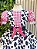 Vestido Infantil Xadrez Pink Fazendinha Vaquinha Boiadeira Laço - Imagem 6