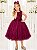 Vestido Infantil Marsala Midi Formatura Festas Luxo - Imagem 2