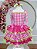Vestido Infantil de Alça Junino Arraiá Festas Pink Xadrez - Imagem 1