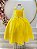 Vestido Infantil Longo Amarelo Aplique de Borboletas Festas - Imagem 4