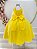 Vestido Infantil Longo Amarelo Aplique de Borboletas Festas - Imagem 6