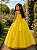 Vestido Infantil Longo Amarelo Aplique de Borboletas Festas - Imagem 3