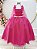 Vestido Infantil Longo Pink Aplique de Borboletas Festas - Imagem 3