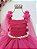 Vestido Infantil Longo Pink Aplique de Borboletas Festas - Imagem 4