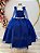 Vestido Infantil Longo Azul Royal Aplique Borboletas Festas - Imagem 4