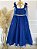Vestido Infantil Longo Azul Royal Aplique Borboletas Festas - Imagem 7