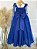 Vestido Infantil Longo Azul Royal Aplique Borboletas Festas - Imagem 8