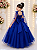 Vestido Infantil Longo Azul Royal Aplique Borboletas Festas - Imagem 3