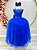 Vestido Infantil Damas de Honra Longo Azul Royal Pérolas - Imagem 2