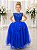 Vestido Infantil Damas de Honra Longo Azul Royal Pérolas - Imagem 4