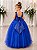 Vestido Infantil Damas de Honra Longo Azul Royal Pérolas - Imagem 6