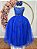 Vestido Infantil Damas de Honra Longo Azul Royal Pérolas - Imagem 7