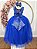 Vestido Infantil Damas de Honra Longo Azul Royal Pérolas - Imagem 9