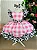 Vestido Fazendinha Rosa Vaquinha Infantil Festa Luxo - Imagem 3