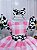Vestido Infantil Xadrez Branco Rosa Fazendinha Vaquinha Laço - Imagem 3