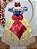 Vestido Infantil Princesa Maça Renda Metalizada Dourada - Imagem 3