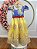 Vestido Infantil Princesa Maça Renda Metalizada Dourada - Imagem 4