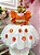 Vestido Infantil Laranja Com Apliques de Flores Festas - Imagem 1
