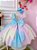 Vestido Infantil Chuva de Amor Colorido Circo Cinto Pérolas - Imagem 3