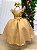 Vestido Infantil Longo Festa Dourado Luxo - Imagem 5