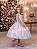 Vestido Infantil Luxo Festa Princesa Elegante Floral Azul - Imagem 3