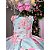 Vestido Infantil Luxo Festa Princesa Elegante Floral Azul - Imagem 4