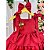Vestido Infantil Vermelho Cerejinha Natalino Com Laço - Imagem 3