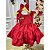 Vestido Infantil Vermelho Cerejinha Natalino Com Laço - Imagem 1