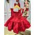 Vestido Infantil Vermelho Cerejinha Natalino Com Laço - Imagem 5