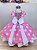 Vestido Rosa Infantil Poá Realeza Bolinha Branca - Imagem 3
