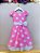 Vestido Rosa Infantil Poá Realeza Bolinha Branca - Imagem 5