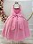 Vestido Infantil Longo Rosa Chiclete Formatura Borboletas Festas - Imagem 5