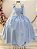 Vestido Infantil Longo Azul Aplique de Borboletas Festas - Imagem 1