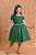 Vestido Infantil de Alça Verde Saia Glitter e Broche Festas - Imagem 1