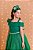 Vestido Infantil de Alça Verde Saia Glitter e Broche Festas - Imagem 4