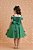 Vestido Infantil de Alça Verde Saia Glitter e Broche Festas - Imagem 5