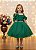 Vestido Infantil de Alça Verde Saia Glitter e Broche Festas - Imagem 6