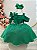 Vestido Infantil de Alça Verde Saia Glitter e Broche Festas - Imagem 7