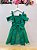 Vestido Infantil de Alça Verde Saia Glitter e Broche Festas - Imagem 11