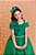 Vestido Infantil de Alça Verde Saia Glitter e Broche Festas - Imagem 3