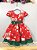Vestido Infantil Vermelho e Verde Ursinhos Natal Festas - Imagem 4