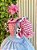 Vestido Infantil Fazendinha Rosa E Azul Safari Luxo Festas - Imagem 5