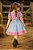 Vestido Infantil Fazendinha Rosa E Azul Safari Luxo Festas - Imagem 7