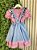 Vestido Infantil Fazendinha Rosa E Azul Safari Luxo Festas - Imagem 6