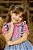 Vestido Infantil Fazendinha Rosa E Azul Safari Luxo Festas - Imagem 8