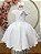 Vestido Infantil Branco Busto Nervura Formaturas Daminha - Imagem 1