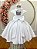 Vestido Infantil Branco Busto Nervura Formaturas Daminha - Imagem 2